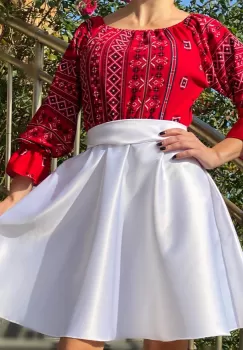 Rochie stilizata cu motive traditionale Sanziana 2 imagine