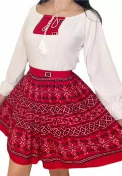 Rochie stilizata cu motive traditionale Sanziana 3 imagine