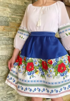 Rochie stilizata cu motive traditionale Zenovia imagine