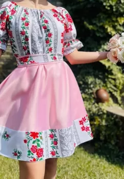 Rochie Stilizata Traditional cu imprimeu Elena 17 imagine