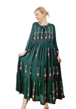 Rochie Traditionala cu broderie Sonora 2 imagine