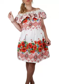 Rochie Traditionala cu maci 8 imagine