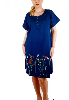 Rochie Traditionala din denim Sanda 16 imagine