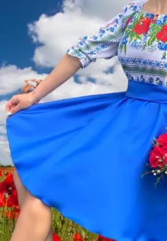 Rochie Traditionala stilizata cu Maci 11 imagine