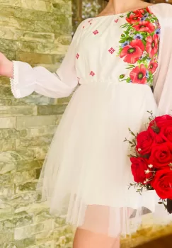 Rochie Traditionala stilizata cu maci 16 imagine