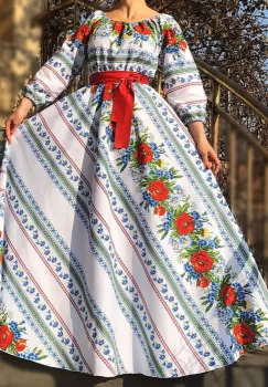 Rochie Traditionala stilizata cu maci 4 imagine