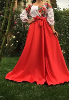 Rochie Traditionala stilizata cu Maci 8 imagine