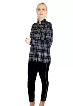 Sacou casual cu carouri imagine