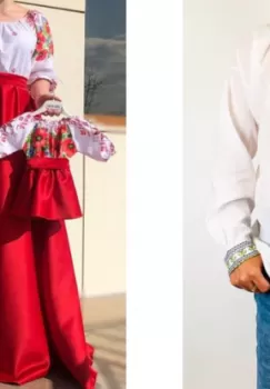 Set Traditional cu maci Familie Camasa , rochie mama si rochita fetita imagine