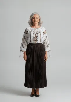 Set traditional format din ie traditionala, fusta plisata si curea 184 imagine