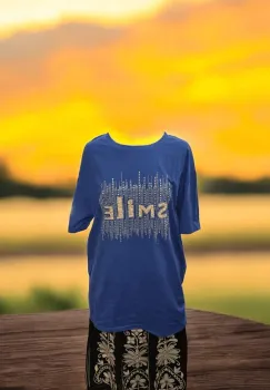 Tricou Dama Albastru Smile imagine