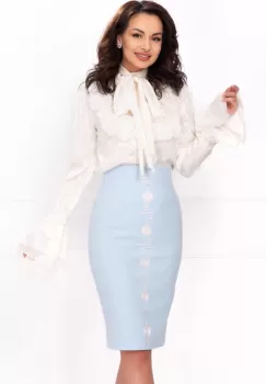Bluza Effect eleganta butter satinata cu volane ample imagine