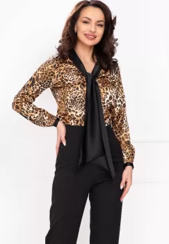 Bluza eleganta InPuff cu imprimeu leopard imagine