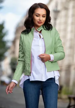 Geaca de primavara mint din piele eco imagine