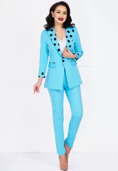 Pantaloni dama baby blue Trendya conici imagine