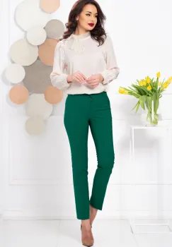 Pantaloni office InPuff conici verzi imagine