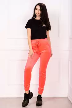 Pantaloni sport neon din catifea cu talie inalta imagine