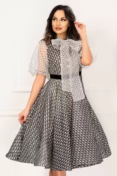 Rochie de lux Moon eleganta din organza in clos cu funda maxi imagine