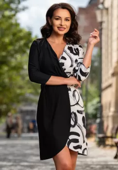 Rochie de ocazie petrecuta in doua culori imagine