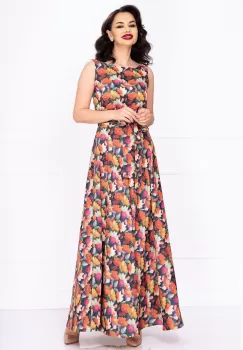 Rochie de zi din voal fin lunga Effect cu imprimeu floral imagine