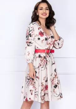 Rochie din satin Venus in clos ivoire cu decolteu petrecut imagine