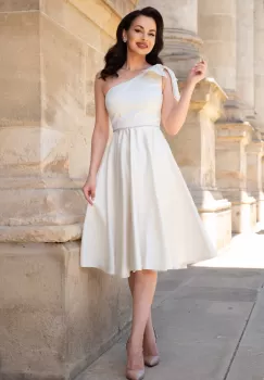 Rochie eleganta de cununie in clos Marisilia cu funda pe umar imagine