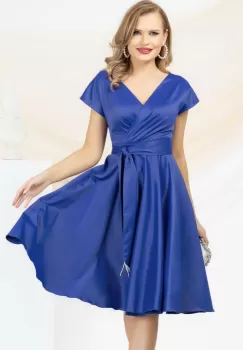 Rochie eleganta Pretty Girl albastru royal in clos cu cordon detasabil imagine