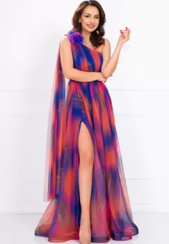 Rochie pretioasa Josephine royal cu imprimeu tip pictura imagine