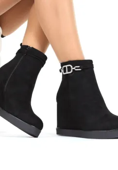 Botine negre cu plaforma Ozina imagine