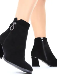 Botine negre cu toc Ianda imagine