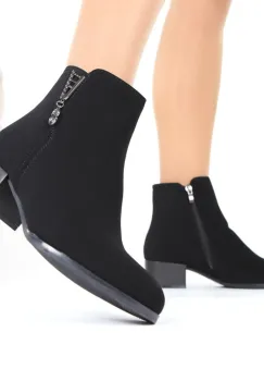 Botine negre cu toc Neodi imagine