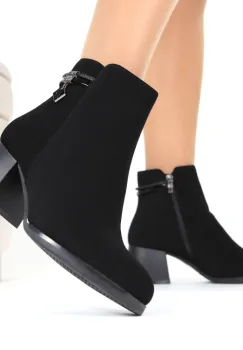 Botine negre cu toc Vanna imagine