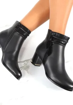 Botine negre imblanite Melyn imagine
