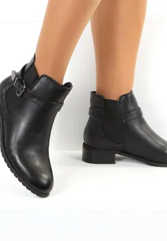 Botine negre toc patrat Avelina imagine