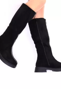 Cizme negre piele ecologica intoarsa Shelby imagine