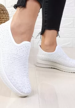 Espadrile albe talpa joasa Abina imagine