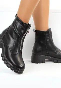 Ghete negre imblanite piele ecologica Lerana imagine
