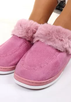 Mocasini de casa cu blanita roz Renta imagine