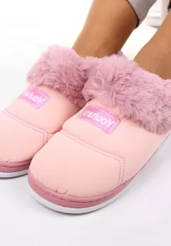 Mocasini de casa cu blanita roz Ubena imagine