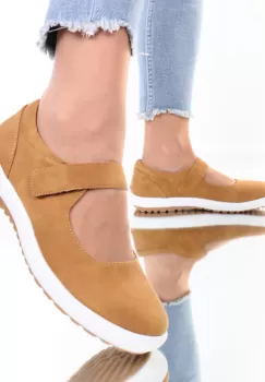 Pantofi comozi Luiza camel imagine