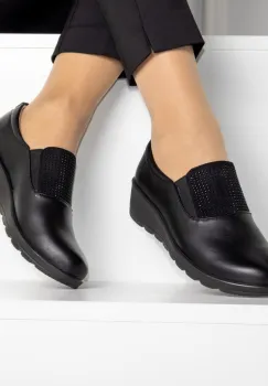 Pantofi negri piele ecologica Brina imagine