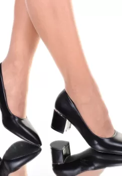 Pantofi piele ecologica negri Consuelo imagine