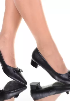 Pantofi piele ecologica negri Sebastia imagine