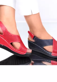 Sandale piele ecologica rosii Norma imagine