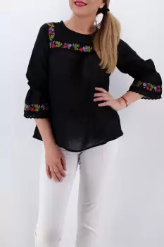 Bluza Ie Traditionala cu flori 2 imagine