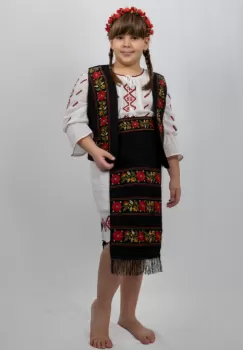 Costum Rochie, Vesta, brau si fota fetita imagine