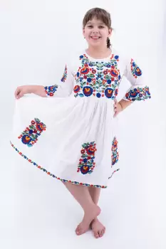 Rochie traditionala fetite Fiorela 5 imagine