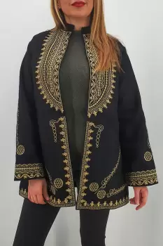 Sacou Pardesiu brodat cu motive traditionale imagine