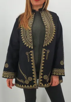 Sacou Pardesiu brodat cu motive traditionale imagine