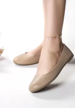 Balerini dama khaki piele ecologica patrica imagine